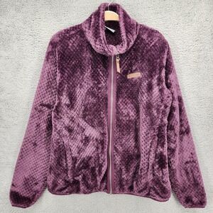 Columbia Purple Textured Fleece Full Zip Jacket Women's Size Large